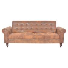 Vidaxl Schlafsofa Armlehnen Kunstleder Braun Sofa Bettsofa Couch Schlafcouch