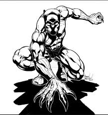 Black Panther The King Kneels Black White Art Black Panther Drawing Superhero Coloring Pages Black Panther Superhero