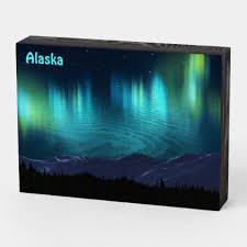 Aurora Borealis Northern Lights Wooden Box Sign Zazzle Com Aurora Borealis Northern Lights Box Signs Winter Wall Decor