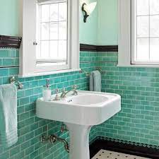 Old houses never have enough storage space. Subway Tile Style Find The Right One For You Craftsman Bathroom Green Tile Bathroom Bathroom Tile Designs