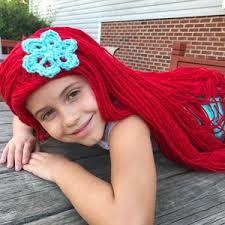 ChickaDeeYarnWigs Ariel Wig, Ariel Hair, Ariel Hat, Mermaid Wig, Mermaid Hair, Any Size Color, Red Yarn Hair, Ariel Yarn Wig