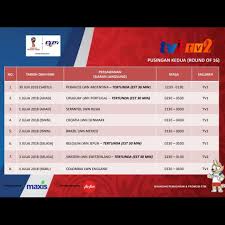 Perlawanan akhir dijangka berlangsung di stadium luzhniki, moscow. Ligabolasepakmalaysia On Twitter Jadual Siaran Langsung Dan Tertunda Di Rtm Utk Perlawanan Pusingan Kedua Hingga Peringkat Akhir Piala Dunia 2018 Sorry Psl Post Sebelum Ini Ligabolasepakmalaysia Stillgotit Maxis Rtm Https T Co