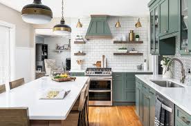 Green countertops were needed for my bathroom sink and cabinets so it looks pretty tropical. Design Trend Green Kitchen Cabinets