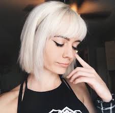 23 Likes 6 Comments Crystal Aubin Kittennn On Instagram Self Love Appreciation H Short Platinum Blonde Hair Blonde Hair With Bangs Short White Hair