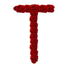 Letter T Red Rose 3 Png Free Scrapbook Alphabet Letters Lettering Alphabet Red Roses Decorative Letters