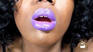 Free Cumming to My Purple Lips JOI Throat Worship Lipstick Fetish Femdom  POV Porn Video - Ebony 8
