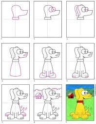 Easy How To Draw A Cartoon Dog Tutorial And Cartoon Dog Coloring Page