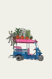 Tuktuk Plant Maison Monochrome In 2020 Plant Illustration Illustration Art Thai Art