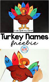 Pavo de acción de gracias. Turkey Names A Thankful Turkey Craft A Dab Of Glue Will Do