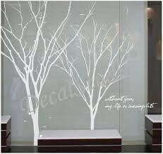 Birch Tree Wall Decal Hobby Lobby Winter Trees Set Of 2 Trees With 4 Flying Birds Wall Decals Sticker Metal Tree Wall Art Nursery Wall Decals Home Wall Art