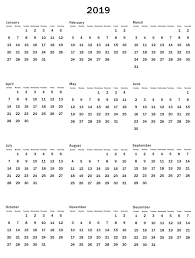 Calendar Design 2019