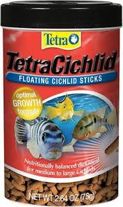 Tetra Cichlid Floating Cichlid Sticks Fish Food 2 64 Oz Jar Chewy Com Fish Recipes Cichlid Fish Cichlids