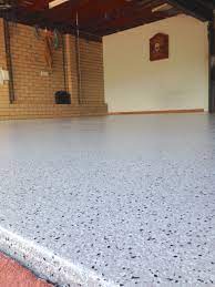 Installing A Beautiful Flake Epoxy Floor Using Slate Over A Pipeline Grey Base Coat At B Epoxy Flooring Cost Best Garage Floor Paint Epoxy Garage Floor Paint