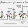 With alternate light switch wiring, an nm cable supplies line voltage from the electrical panel to a light fixture outlet box. 1