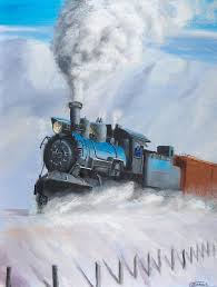 First Train Through By Christopher Jenkins In 2021 Steam Locomotive Train Art Train