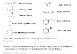 1. What Products Would Result From The Reaction Under Sn1 Conditions  (Silver Nitrate And Ethanol) With 1-Bromobutane, 2-Bromobutane,  2-Bromo2-Methylpropane, And Bromobenzene? 2. What Products Would Re |  Homework.Study.Com