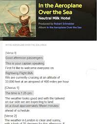 Neutral milk hotel is an american indie rock band formed by singer, guitarist, and songwriter jeff mangum in the early 1990s. Neutral Milk Hotel In The Aeroplane Over The Sea Helicopteraddict