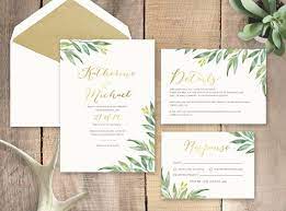 Gold Foiled Watercolour Garden Wedding Invitation Simple And Etsy Gold Foil Wedding Invitations Foil Wedding Invitations Gold Wedding Invitations