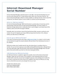 Once you register the app with a working idm serial number, you get access to all these advanced features. Internet Download Manager Serial Number By Idm Key Issuu