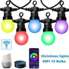 This type of rope light comes along with a colored filter that is attached around the bulb. Smart 49ft Led Outdoor String Lights Led Bulbs Rgb Color Changing App Control Ebay