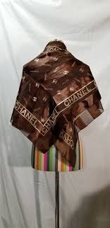 Women Chanel Scarf Face Scarf Gorgeous Chocolate Brown Chanel Head Scarf Soft And Classy Neck Scarf Vintage Silk Chanel Scarf Free Shipping Chanel Scarf Neck Scarves Head Scarf