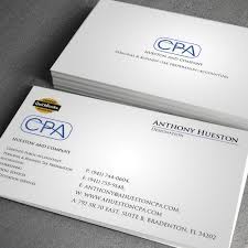 A professionally designed business card projects a 01.08.2012 · the only time your business cards should say cpa on them is if you have your own. Business Business Card Design For Hueston Company Cpa Llc By Junaid Ahmad Design 4808090