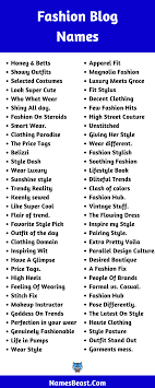 Here are 57 fashion blog names for bloggers · cotton street · the princess palace · karen's closet · blushing boutique · fashion genius · apple . Fashion Blog Names 2021 300 Fashion Blogger Names Page Names