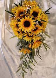 Cascade Bouquet Cascading Sunflower Wedding Bouquet Sunflower Wedding Bouquet Sunflower Wedding Sunflower Bouquets