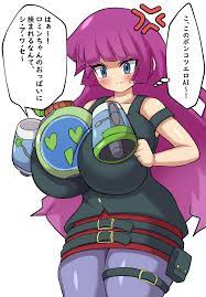 1girls big breasts blue eyes breast press breast squeeze breasts  female jaga334 kirishima romin long hair purple hair tagme text text bubble  white background yu-gi-oh! yu-gi-oh! sevens 