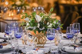 Shop for gold geometric decor online at target. Industrial Inspired Wedding Reception Decor Gold Metal Geometric Shape With White And Greenery Florals Gold Metal Geometric Table Number Sign Blue Wine Glasses Tampa Bay Wedding Photographer Lifelong Photography Studios