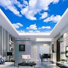 Blue Sky White Cloud Wallpaper Mural Living Room Bedroom Roof Ceiling 3d Wallpaper Ceiling Large Starry Sky Wallp Blue Ceilings Wall Murals Bedroom Sky Ceiling