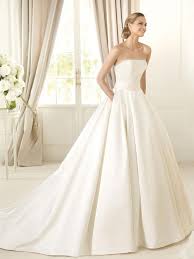 A Line Strapless Cathedral Train White Satin Wedding Dress Ws1950 Ball Gowns Wedding Wedding Dresses Pronovias Wedding Dress