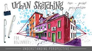 Art materials used in this perspective art tutorial: Urban Sketching For Beginners Two Point Perspective Julia Henze Skillshare