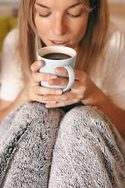 Stick figure man and woman drinking coffee set. Beautiful Young Woman Drinking Coffee On The Morning At Home By Bonninstudio