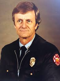 Changing of the chiefs. July 1, 1978 Chief Tom Jameson retired and Delbert  Phelps began his first day as fire chief until his retirement October 1,  1995. Group photo is of Ethel