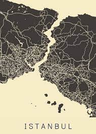 Istanbul stadtplan, karte denkmal galataturm türkei. Istanbul City Map Metal Prints City Maps Illustration City Map Art City Map Poster