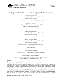I thought that was an unattainable dream. Pdf Teaching Of Mathematics And Science In English The Teachers Voices