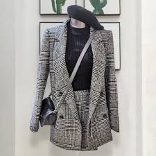 Buy Women Outwears Plaid Tweed Skirts Suit Women 2 Pieces Sets At Affordable Prices Free Shipping Real Reviews With Photos Joom