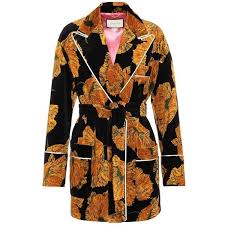 Gucci Floral Printed Velvet Coat 2 970 Liked On Polyvore Featuring Outerwear Coats Gucci Coat Gucci Velvet Coat Floral Coat And Floral Print Coat