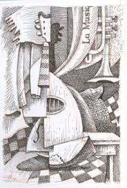 Cubist Drawing In Pen And Watercolour Cubist Drawing Pen And Watercolor Cubist