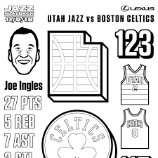 Coloring Book Utah Jazz In 2020 Utah Jazz Jazz Nba Players