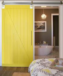 (the rollers that fit in the track) to the top edge of the door, and slid it into the track. Home Dzine Home Diy Diy Barn Style Sliding Door