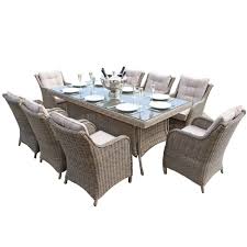 Maze Rattan Winchester Rectangular 8 Seat Square Chair Set Parasol Rectangular Dining Set Garden Dining Set Outdoor Furniture Sets