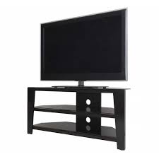 The stand also provides an open shelf to place a dvd player, vcr or other such components to go along with the besides that, the tall corner tv stand is tall enough to mount the television screen for comfortable viewing. Avf Vico 55 Inch Corner Tv Stand Glossy Black Fs1050vib A