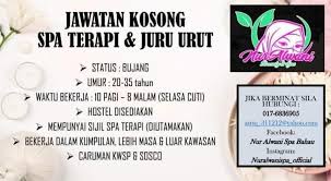 Tengah cari jawatan kosong kerajaan sepanjang tahun 2021? Jawatan Kosong Spa Nur Alwani Beauty House Spa Facebook