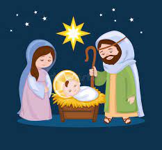 Cartoon nativity scene with holy family. Cartoon Nativity Scene With Holy Family Stock Vector Illustration Of Background Design 63644491