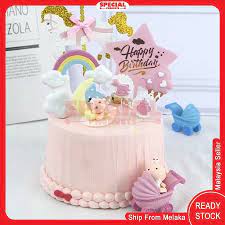 Kek hari lahir pertama untuk gadis bayi. Ready Stock Star Shape Happy Birthday Cake Topper For Kids Bintang Untuk Kanak Kanak Kek Hiasan Shopee Malaysia