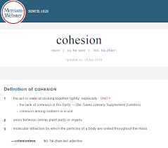 Cohesion Merriam Webster Words Definitions Unity