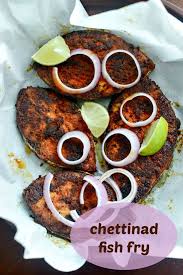 Chettinad Fish Fry Recipe Using King Fish Steaks A Spicy Marinade Masala Coating And Shallow Fried Until Crisp And G Fried Fish Recipes Fried Fish Fish Curry