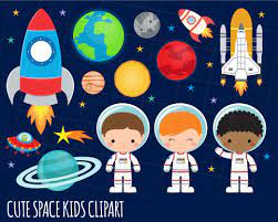 Space clipart set, hand drawn watercolor illustration isolated on white. Space Clipart Astronaut Clipart Rocket Outer Space Clipart Aliens By My First Invite Thehungryjpeg Com